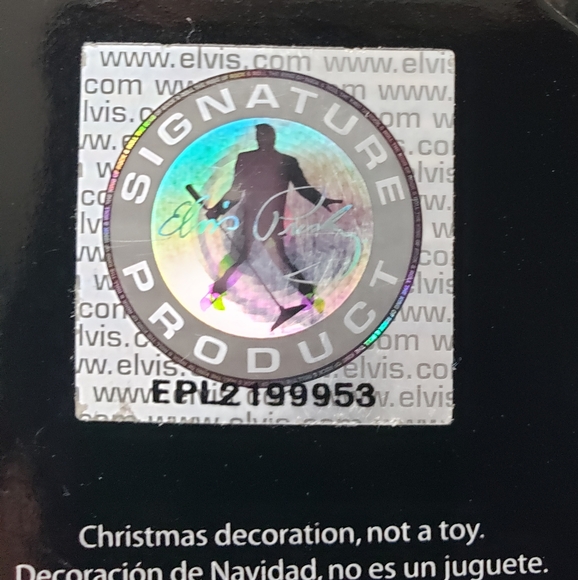 ELVIS "BURNING LOVE" GUITAR SHAPED ORNAMENT~MUSICAL~LIGHTS~NIB - Picture 3 of 4